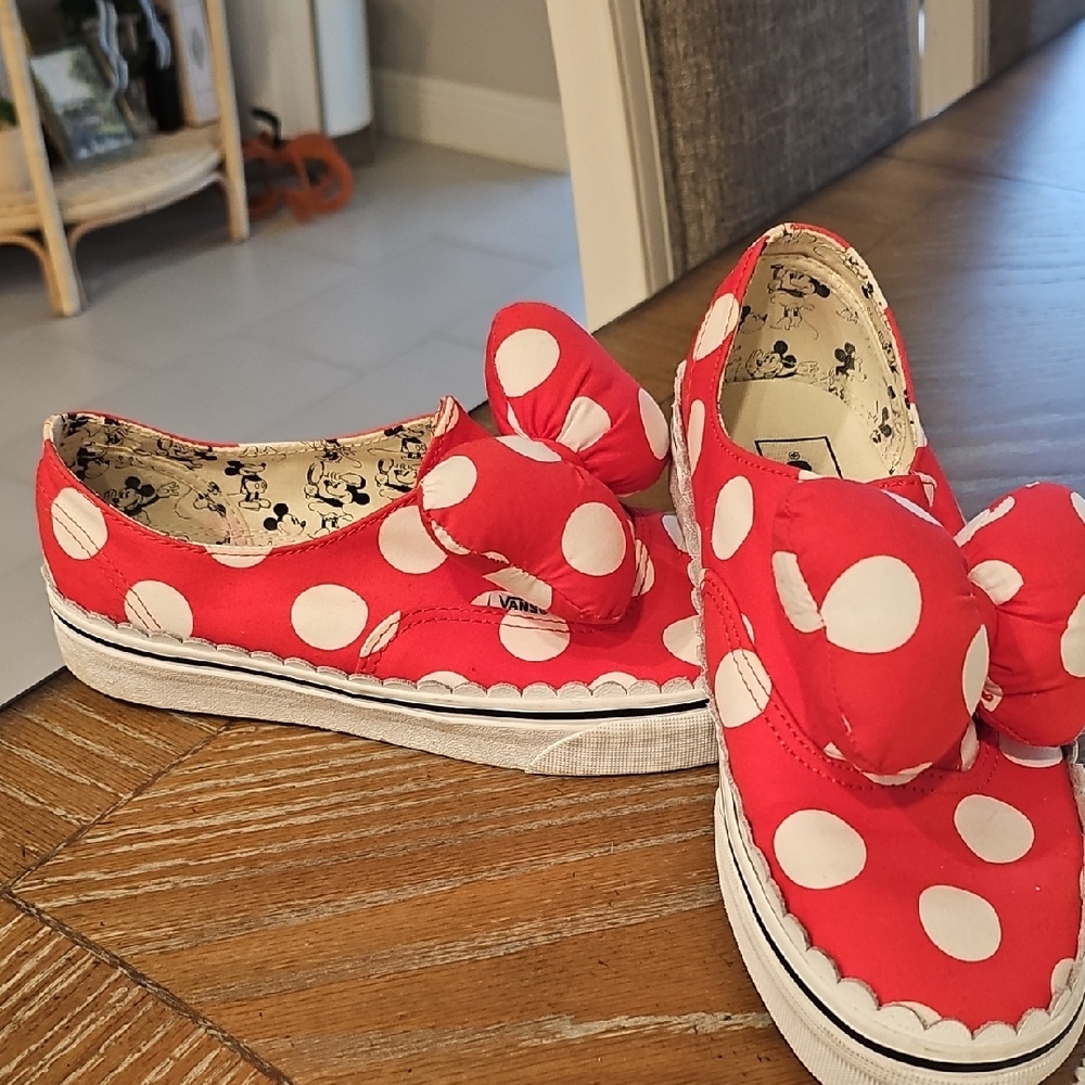 Vans Red Polka Dot Sneakers with Bow